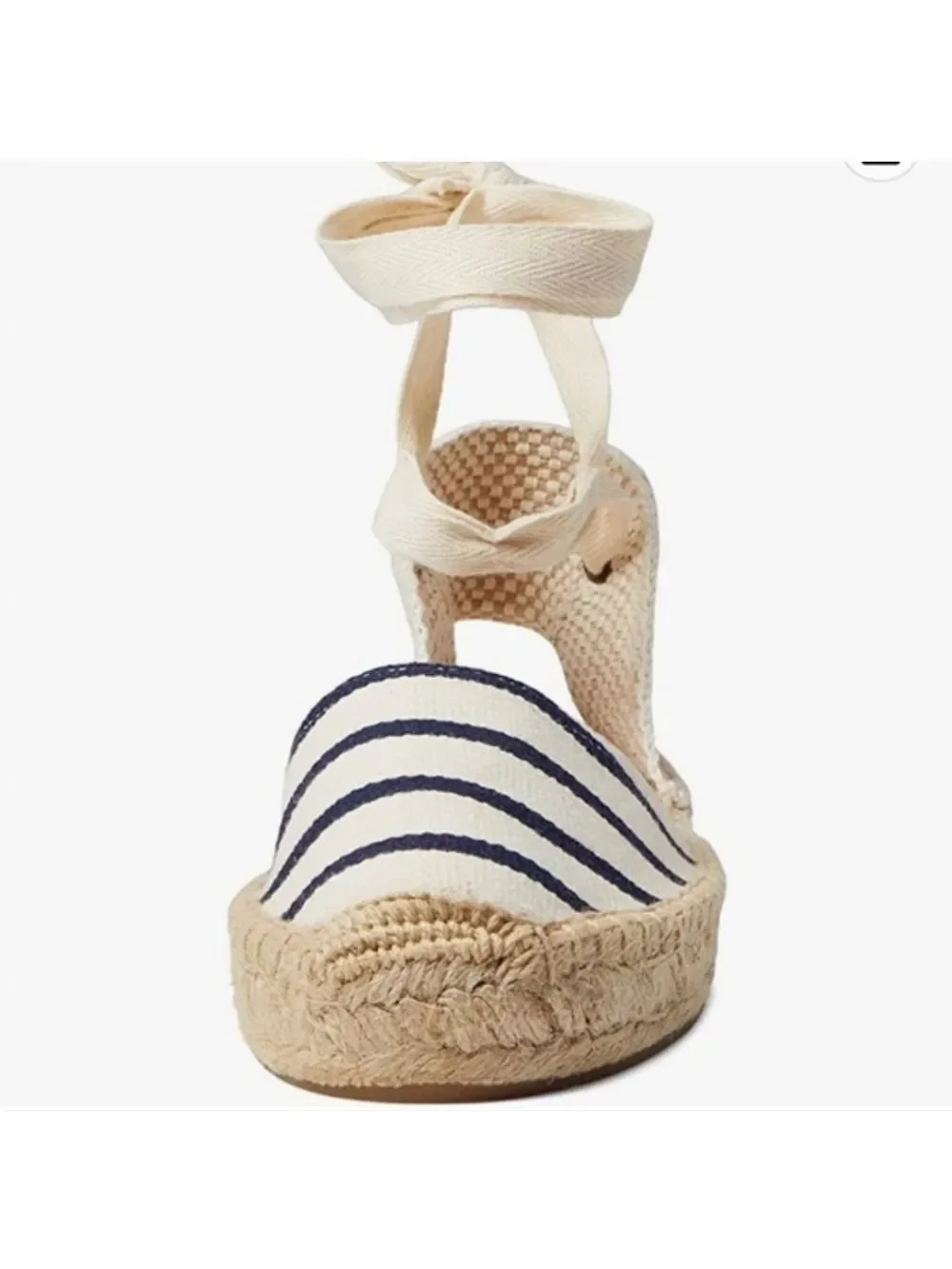 Soludos Espadrille Ankle-Tie Flats Women’s 7.5 New w/ Sticker Nautical Stripe